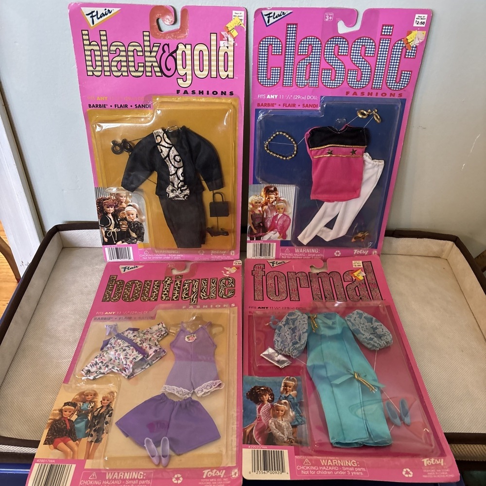 TOTSY‎ CLASSIC Fashions Vintage Doll Clothes Barbie Flair Sandi Outfits X4 NIP